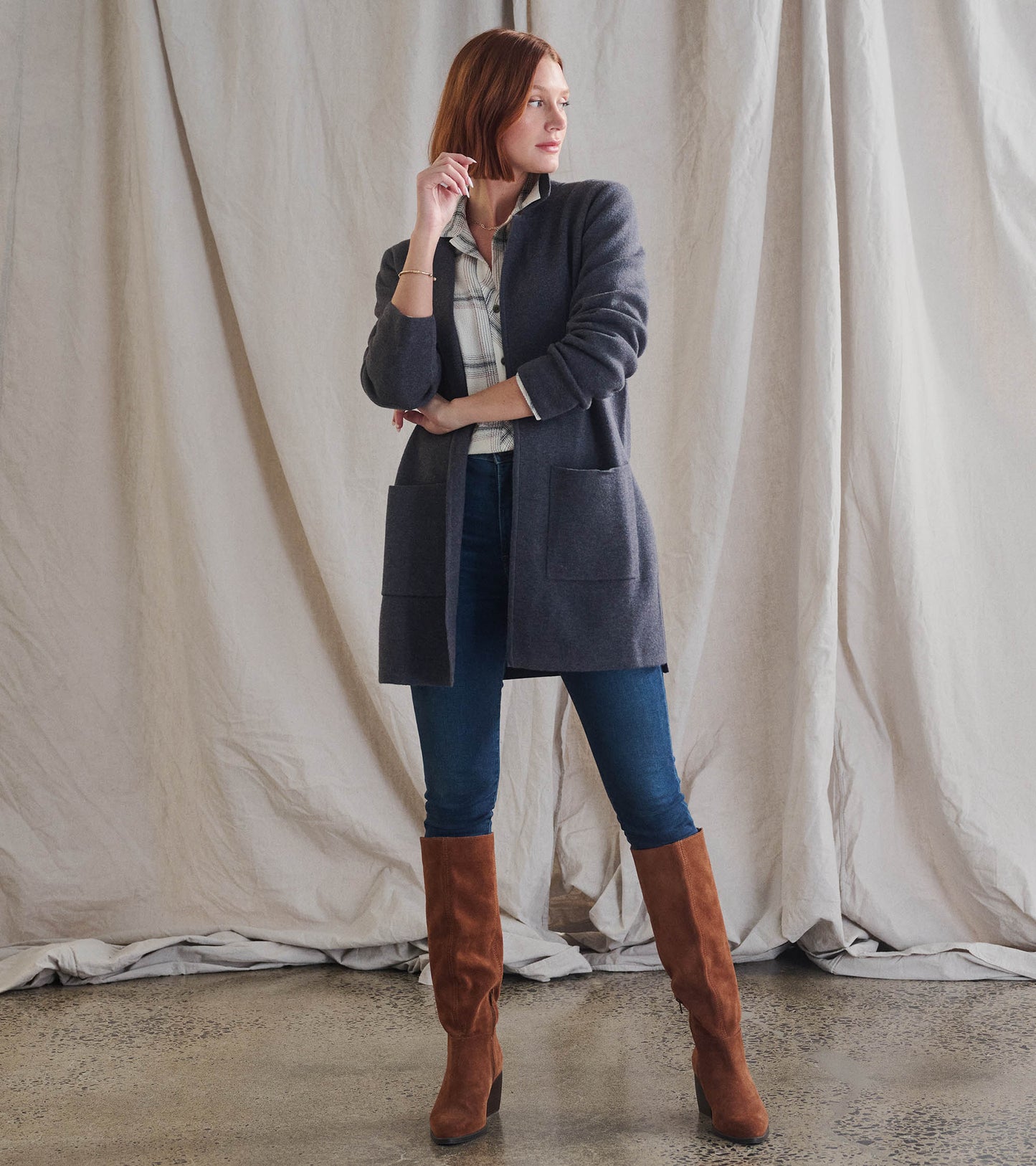 Sweater Blazer - Charcoal Grey