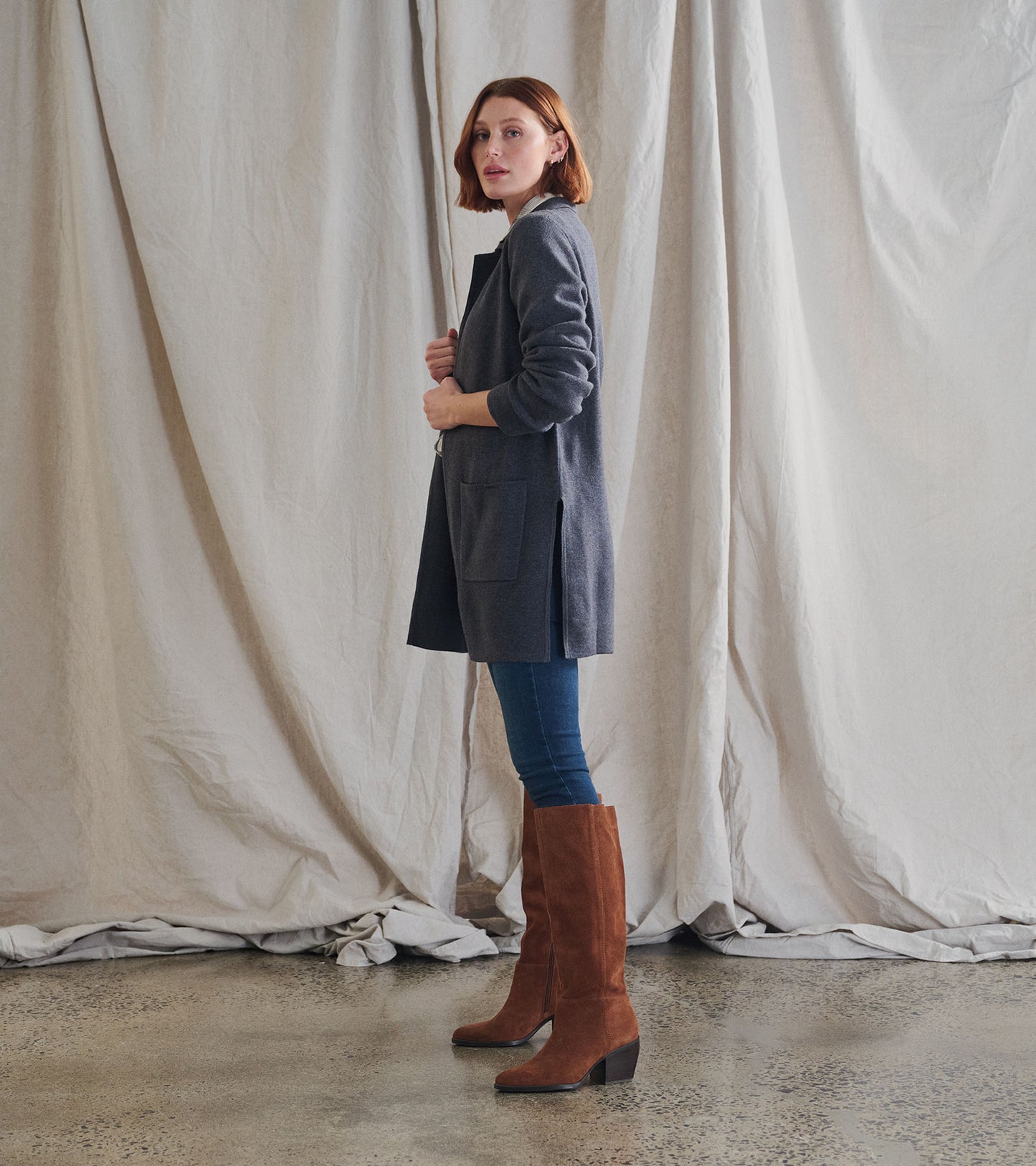 Sweater Blazer - Charcoal Grey