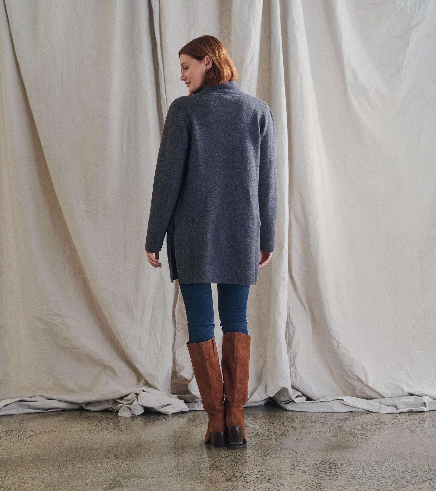 Sweater Blazer - Charcoal Grey