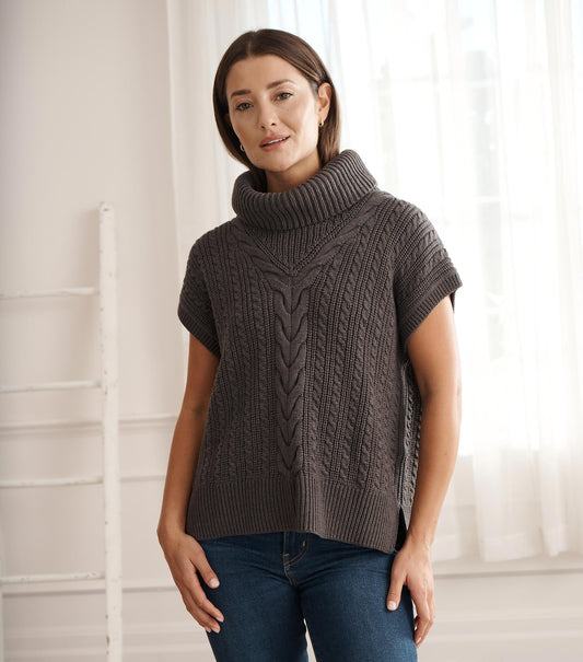 Haut en tricot torsadé – Gris anthracite