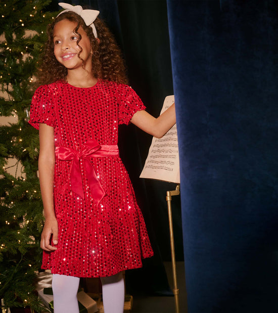 hatley Robe en velours à paillettes – Rouge