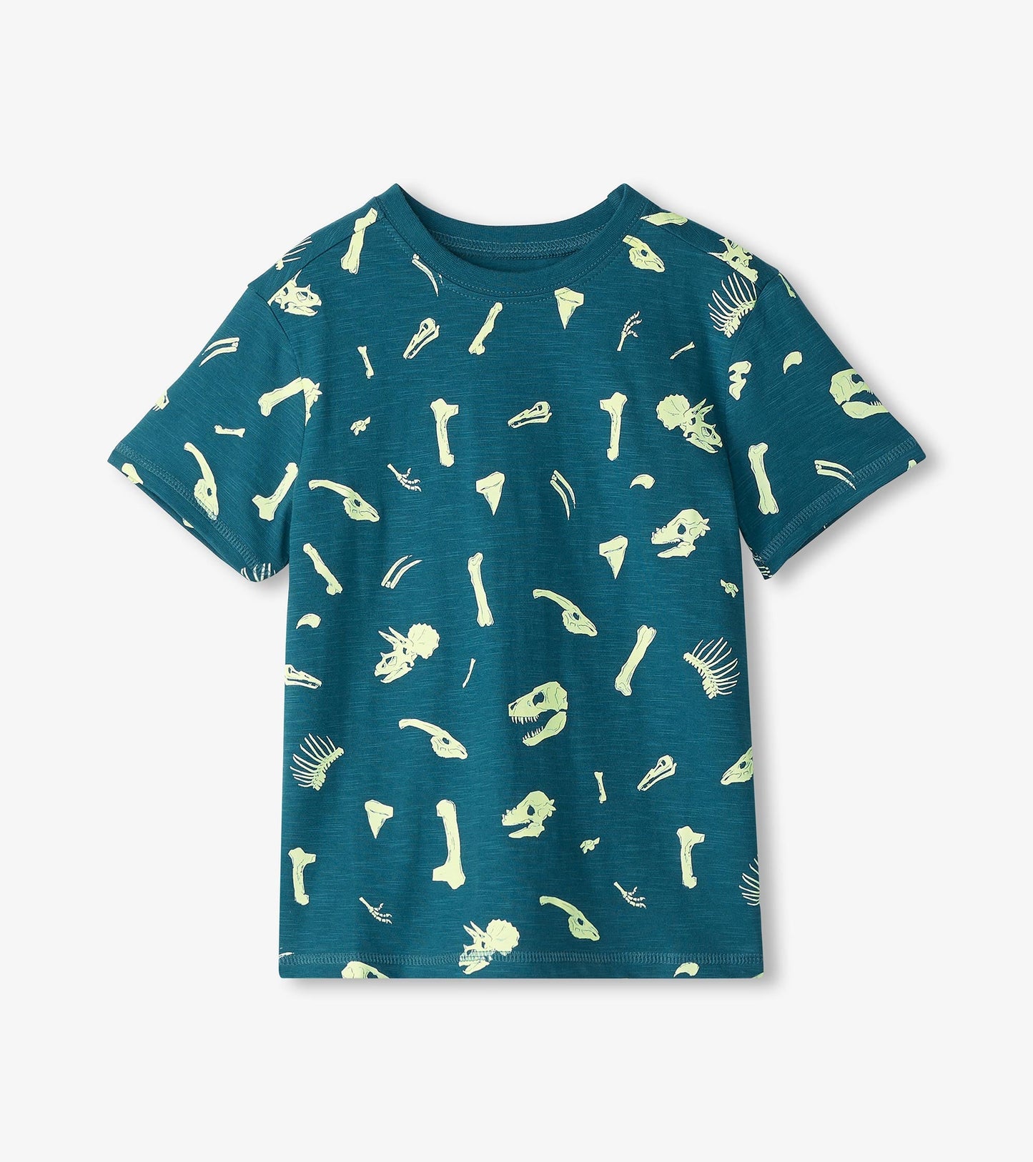 T-shirt à imprimé qui brille dans le noir – Fossiles de dinosaure