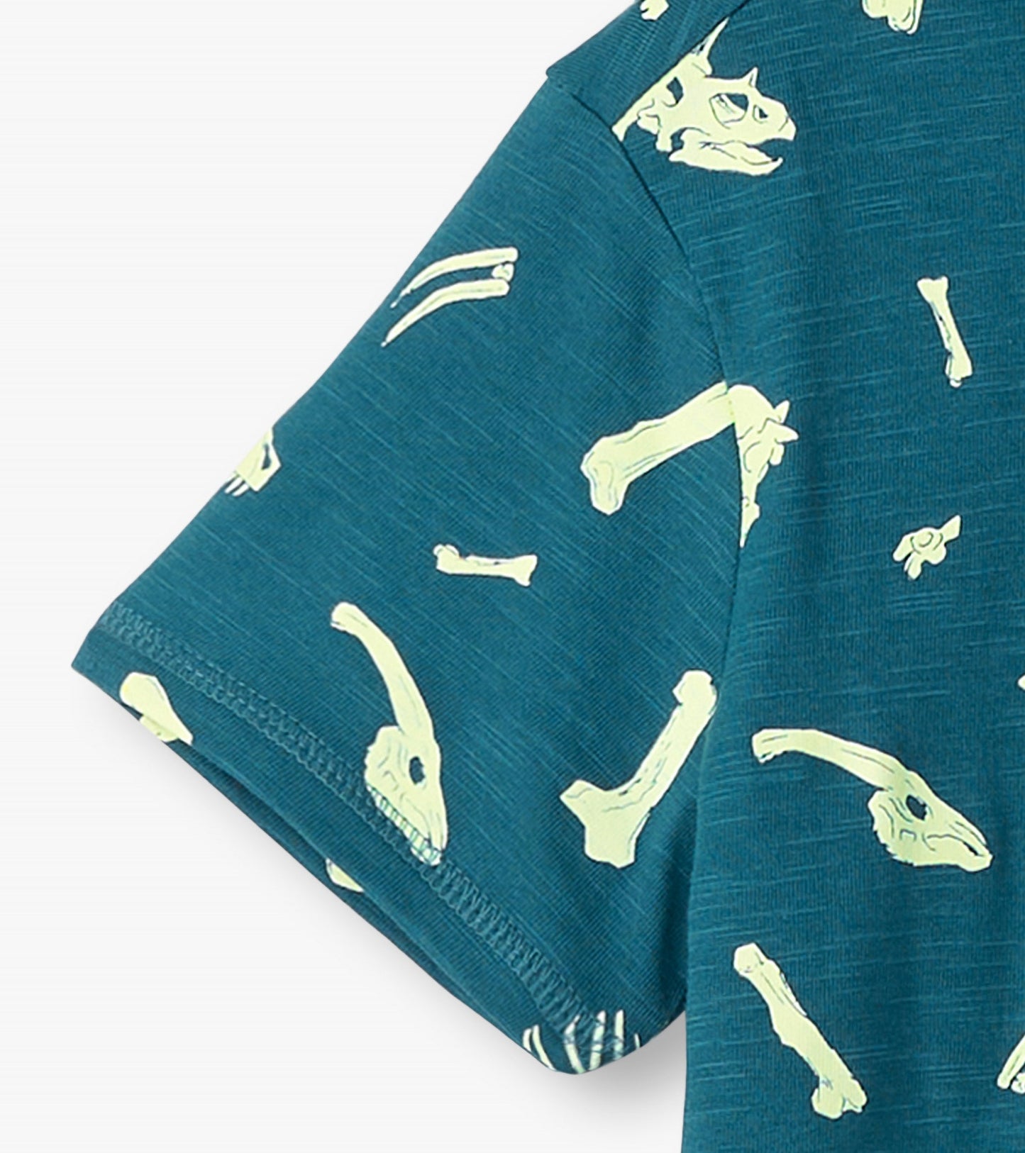 T-shirt à imprimé qui brille dans le noir – Fossiles de dinosaure
