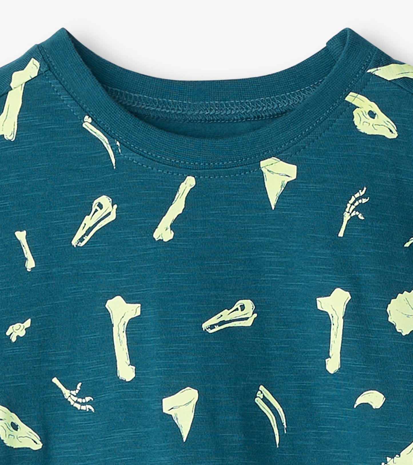 T-shirt à imprimé qui brille dans le noir – Fossiles de dinosaure