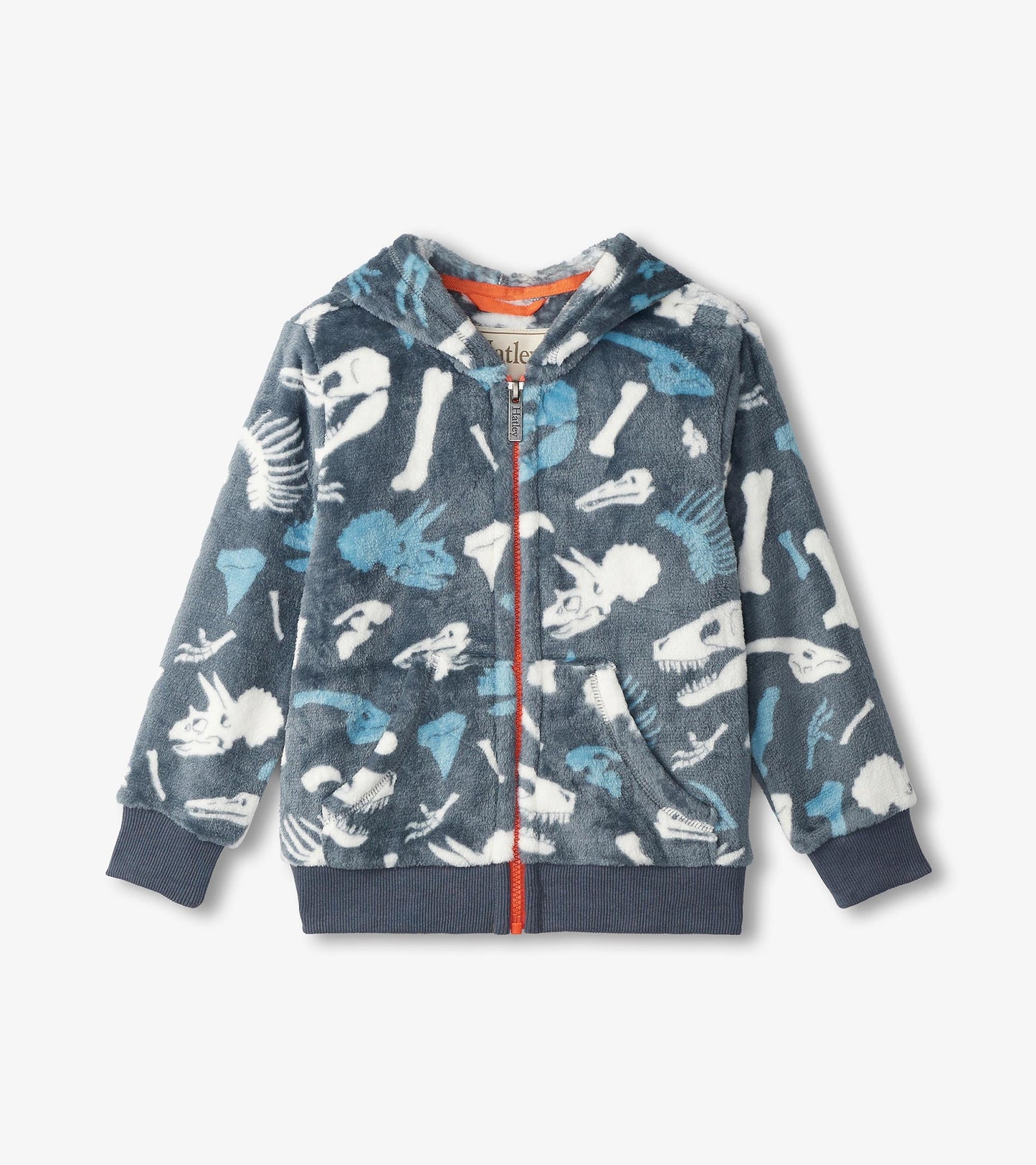 Veste à fermeture à glissière en molleton duveteux – Fossiles de dinosaure