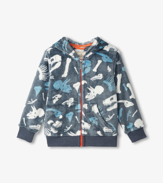 hatley Veste à fermeture à glissière en molleton duveteux – Fossiles de dinosaure