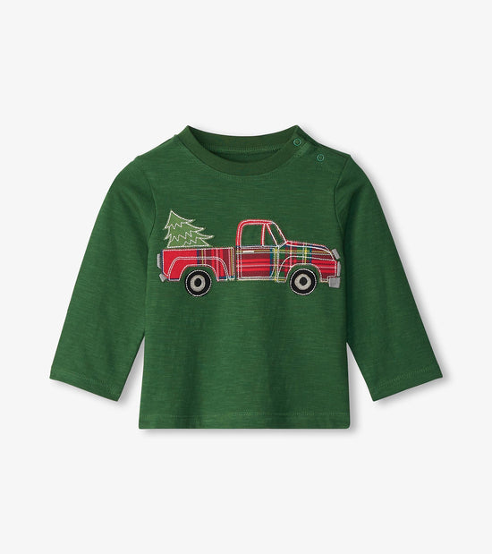 hatley T-shirt à manches longues – Camion à motif écossais