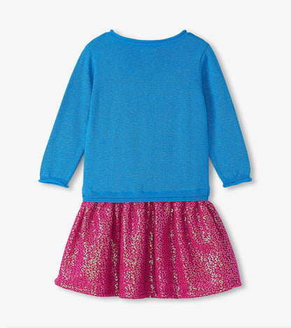 Girls Hearts Dropped Waist Sweater Dress