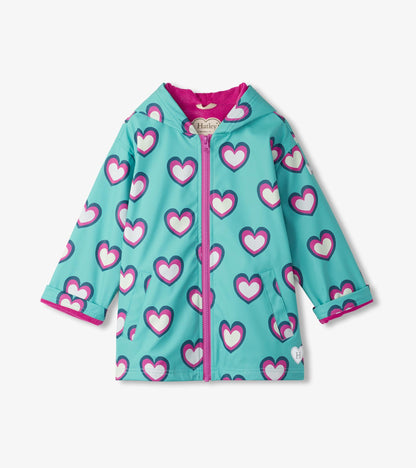 Veste de pluie à couleur changeante – Cœurs