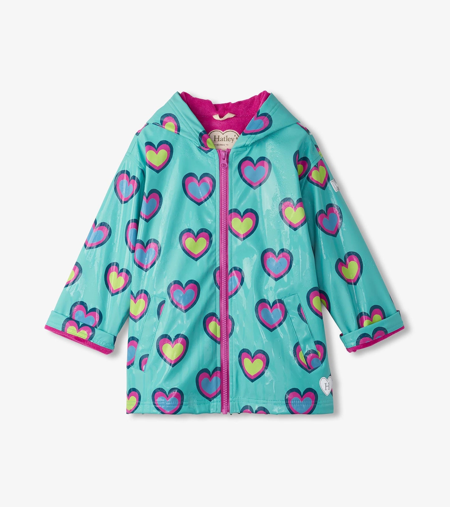 Veste de pluie à couleur changeante – Cœurs