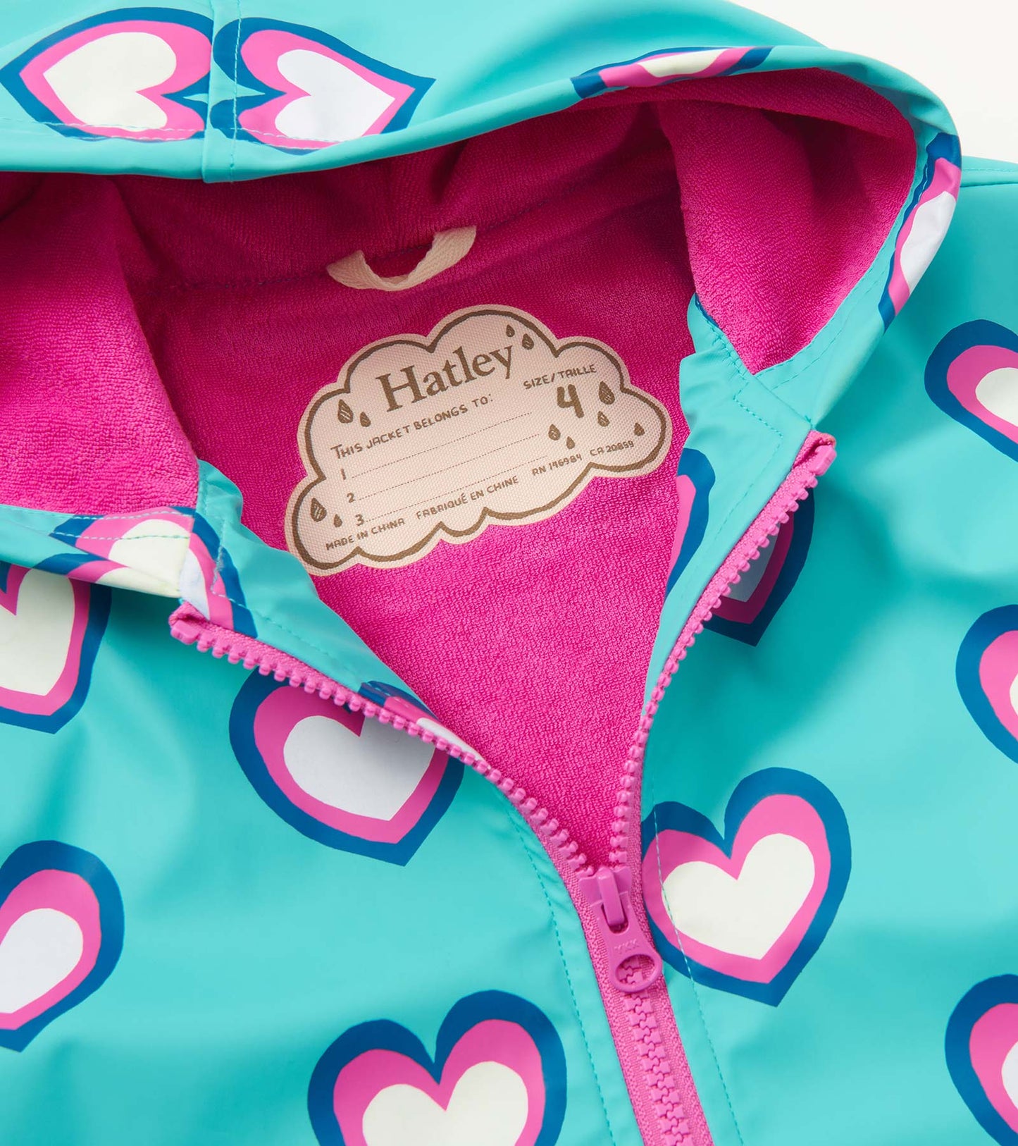 Veste de pluie à couleur changeante – Cœurs