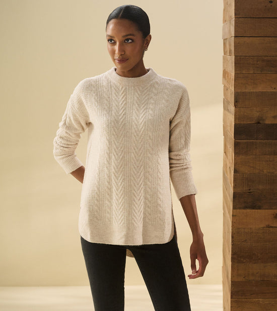 hatley Tunique en tricot torsadé - Mélange d'avoine