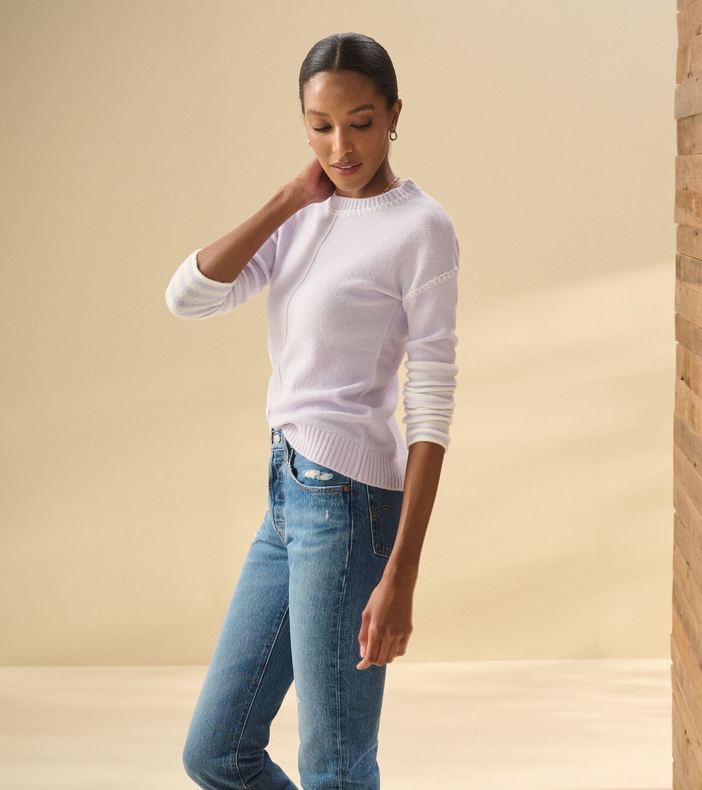 Pull avery – Rayures lilas