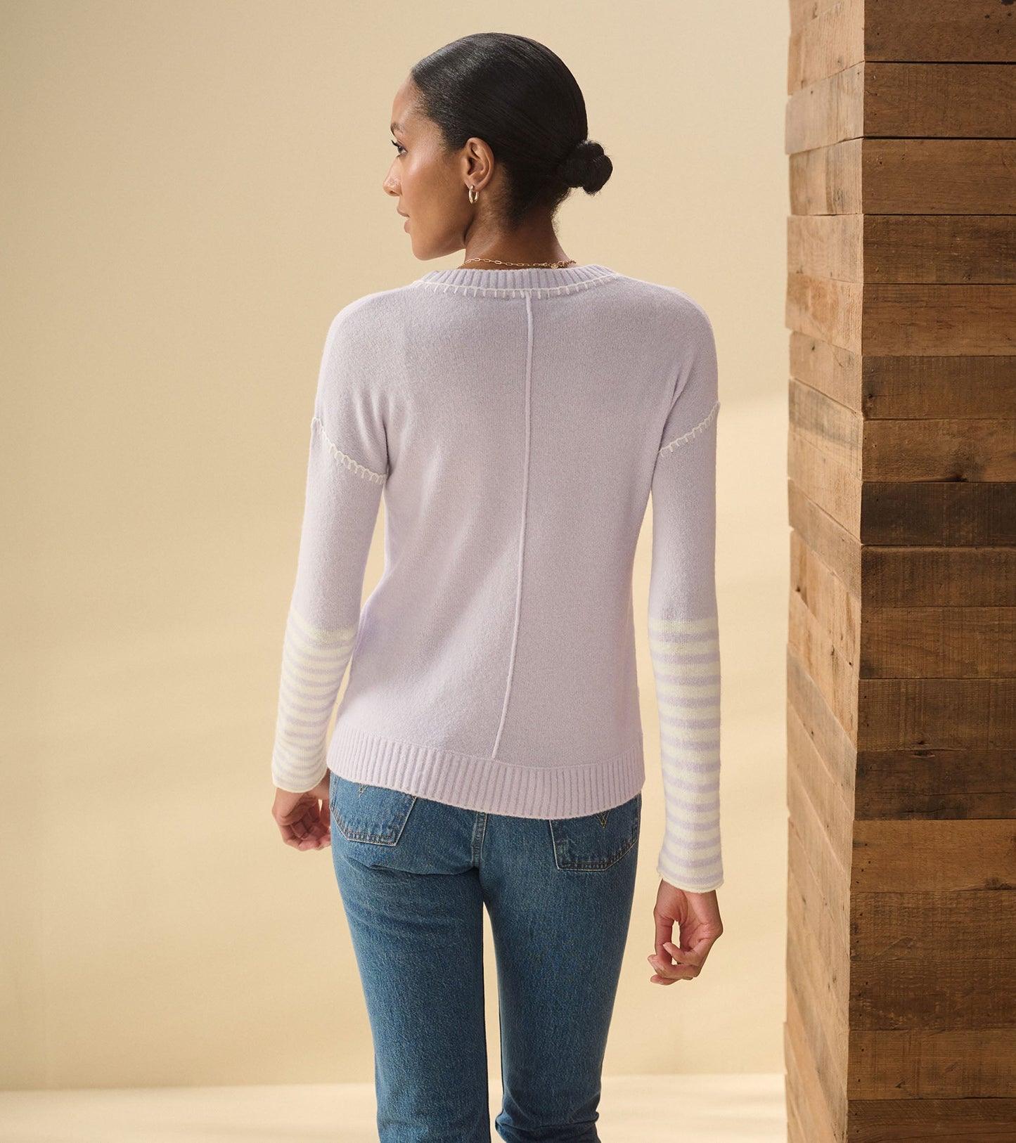 Pull avery – Rayures lilas