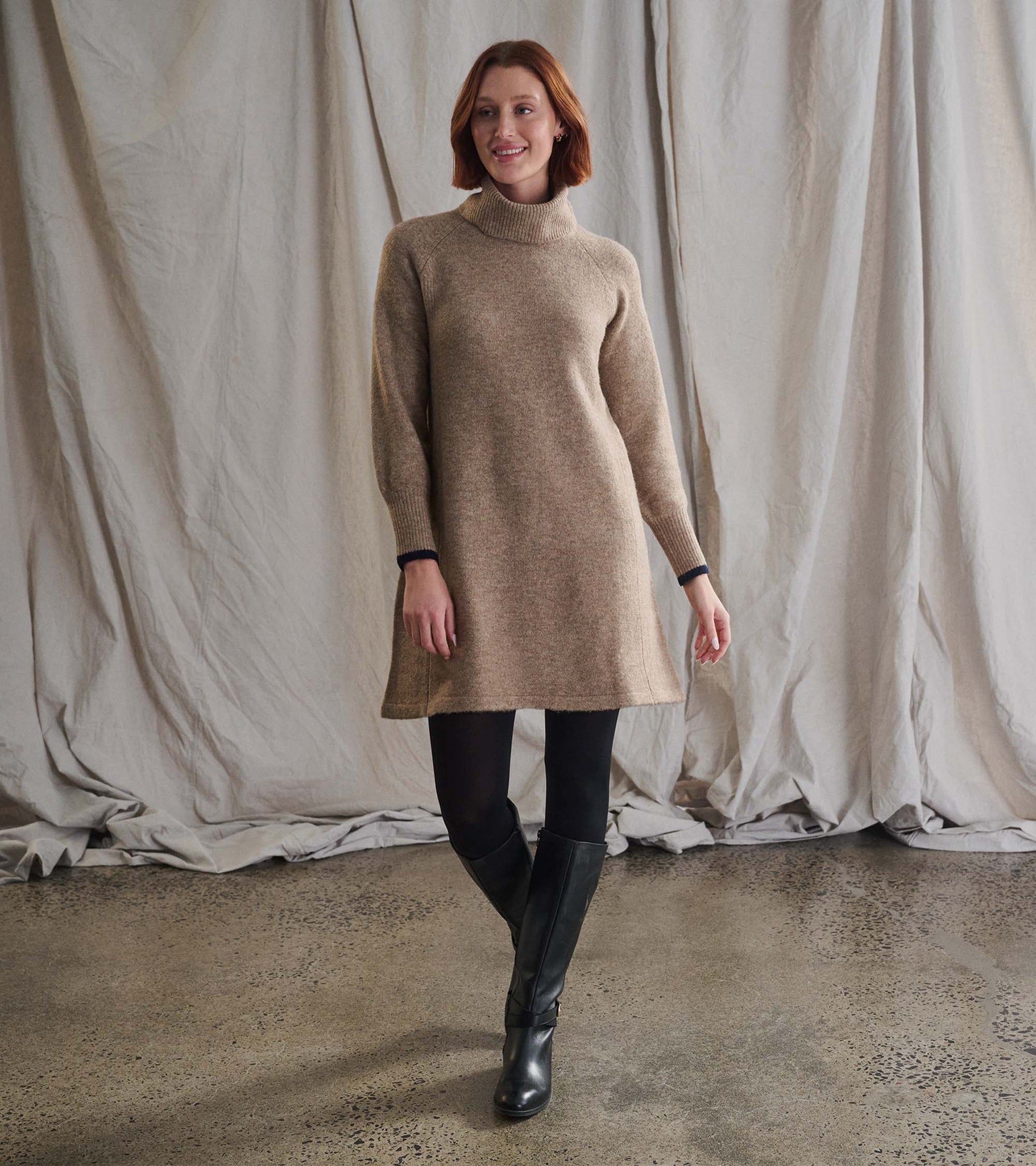 Swing Sweater Dress Oatmeal Heather - Main Image
