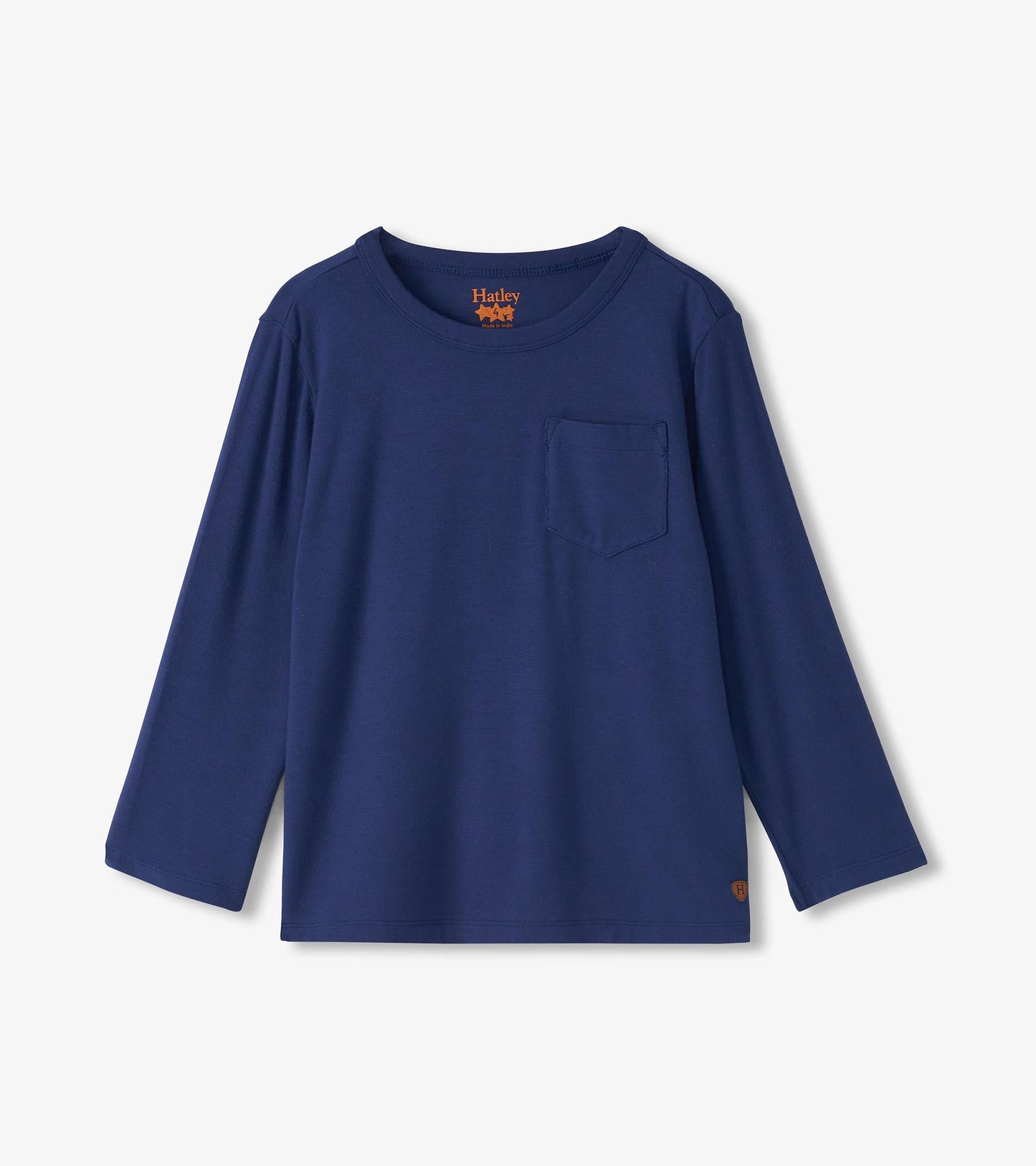 T-shirt à manches longues en bambou – Bleu patriote