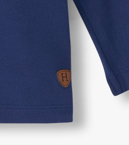 T-shirt à manches longues en bambou – Bleu patriote