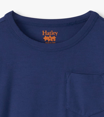 T-shirt à manches longues en bambou – Bleu patriote