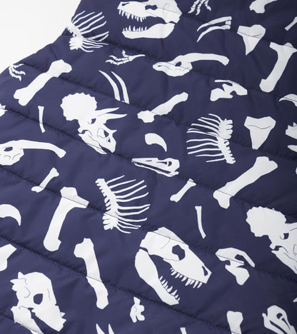 Veste sans manches matelassée réversible – Fossiles de dinosaure