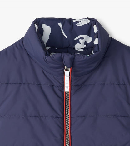 Veste sans manches matelassée réversible – Fossiles de dinosaure