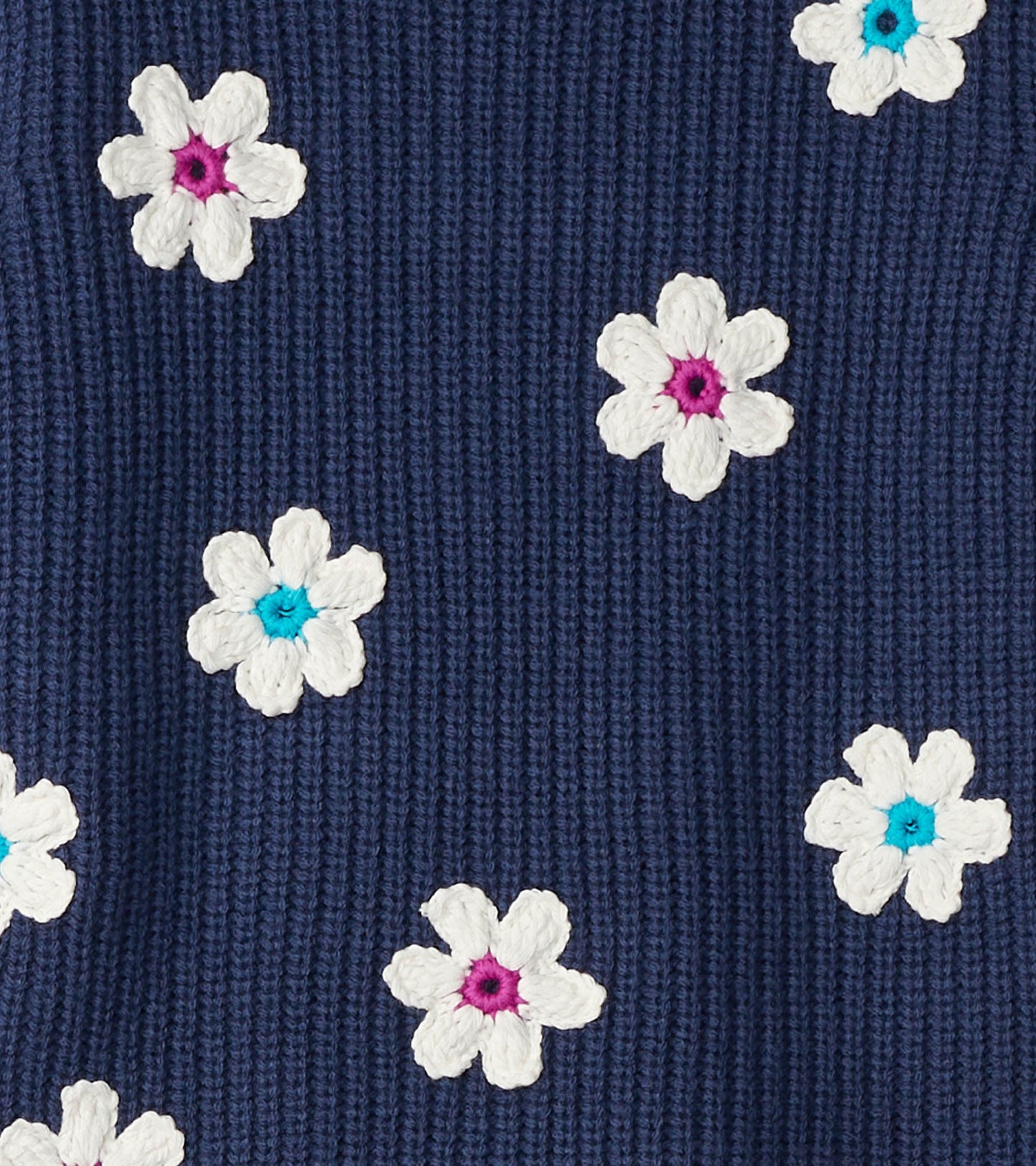 Pull tunique à manches duveteuses – Fleurs rétro