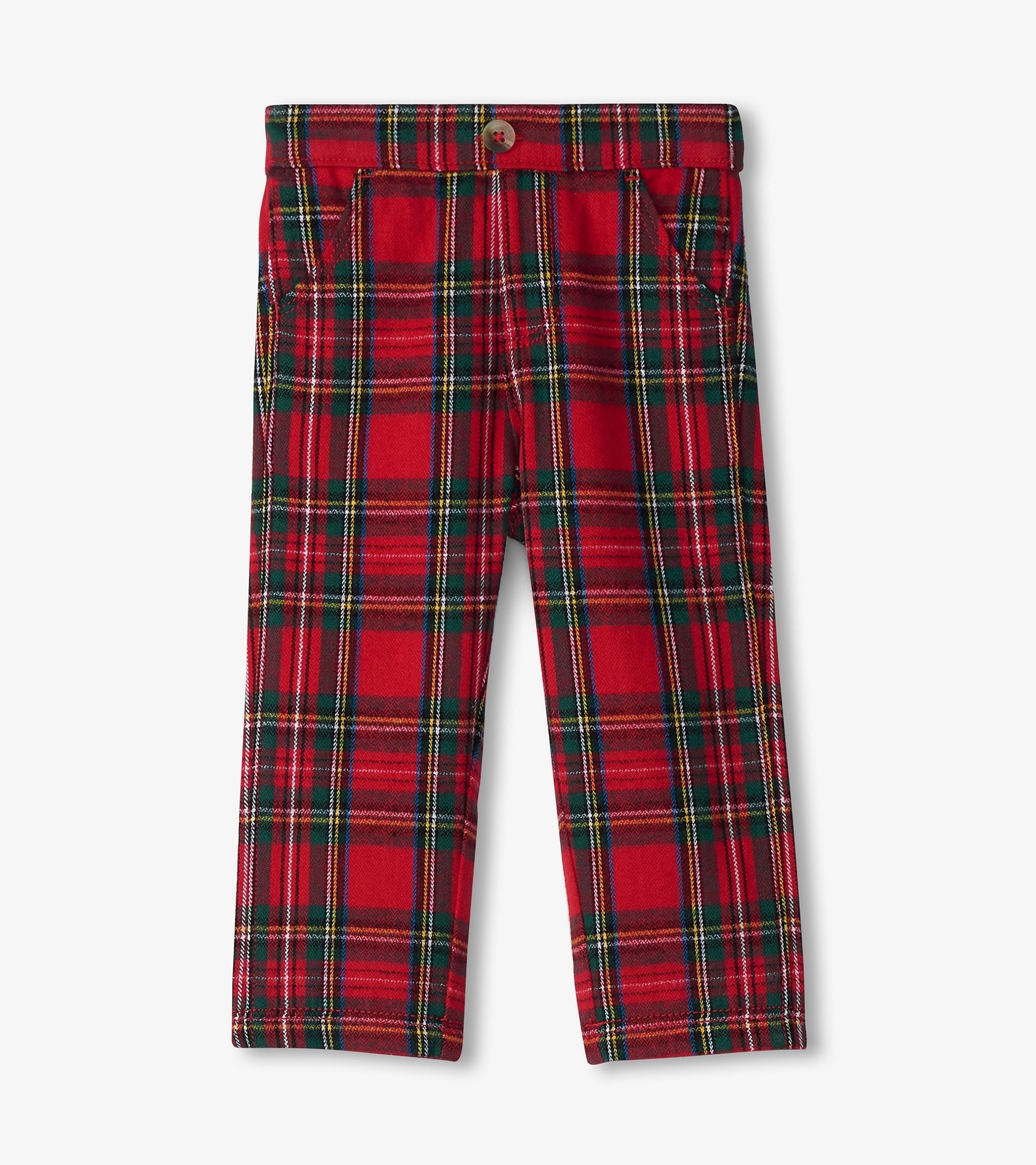 Baby Toddler Red Plaid Straight Leg Pants - Main Image