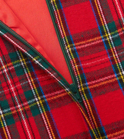 Robe chasuble – Motif écossais rouge