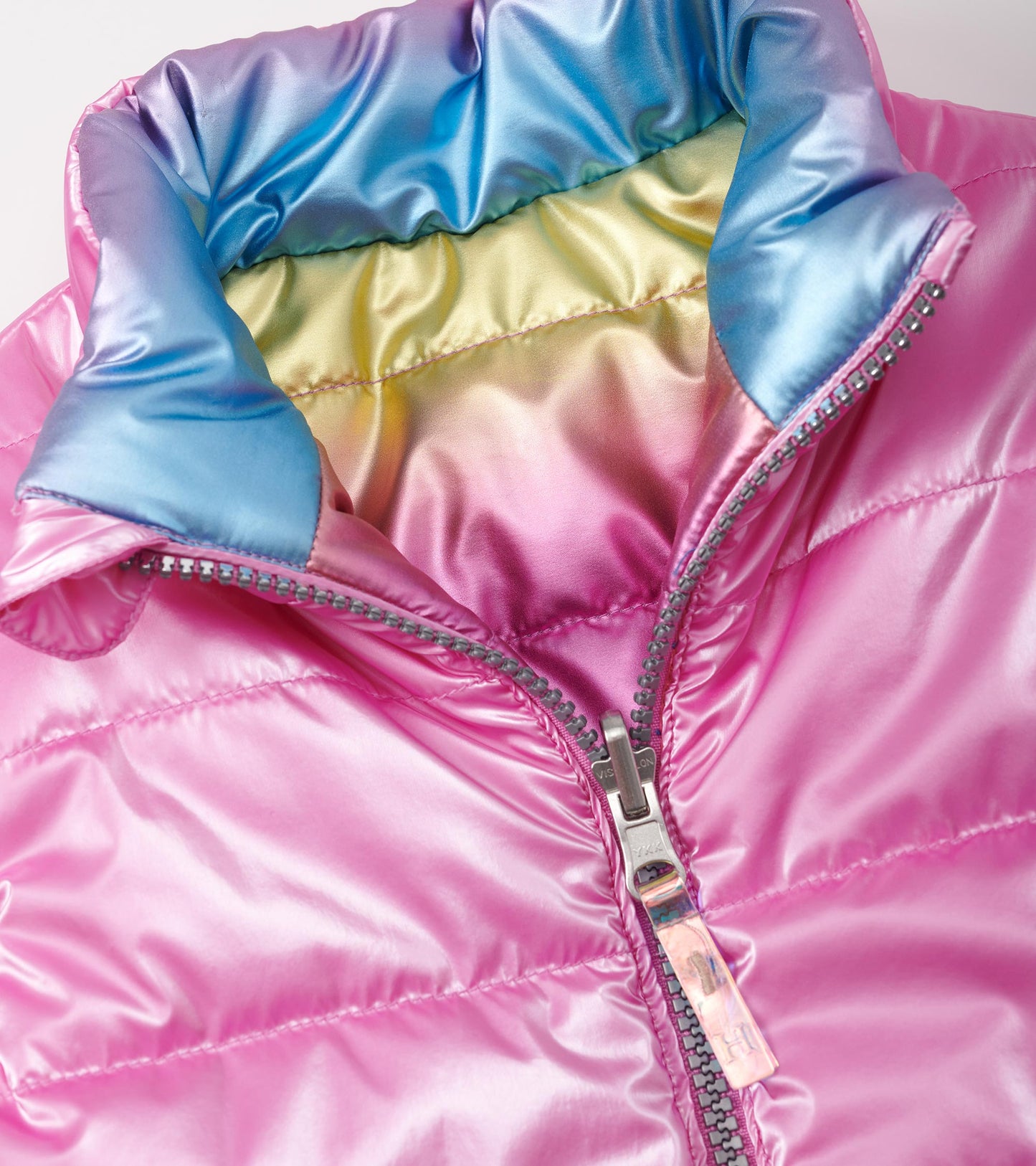 Veste sans manches matelassée réversible – Éclat d’arc-en-ciel