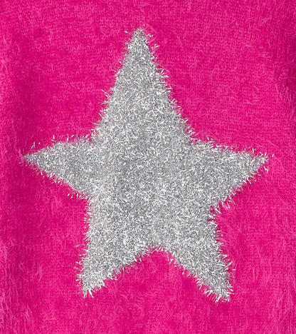 Pull en fourrure rose violet