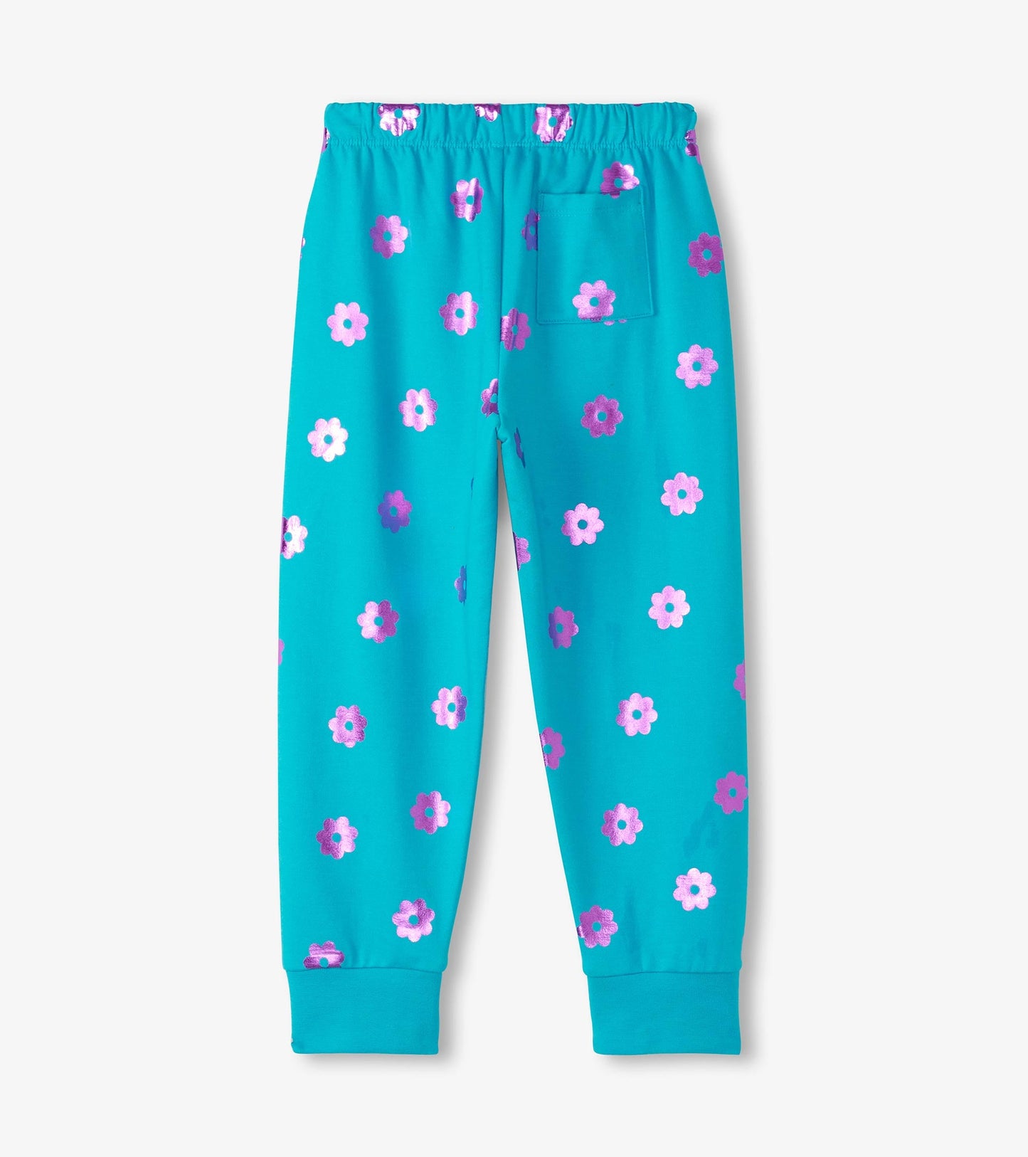 Pantalon de survêtement décontracté – Fleurs sur paillettes