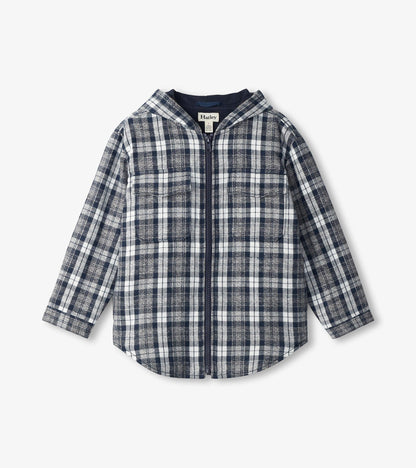 Veste à capuchon doublée – Motif écossais gris Salute