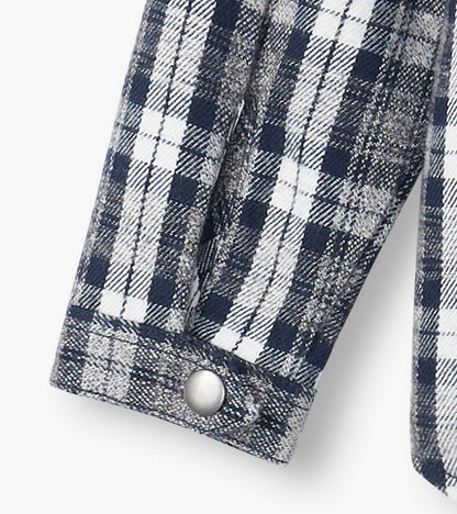Veste à capuchon doublée – Motif écossais gris Salute