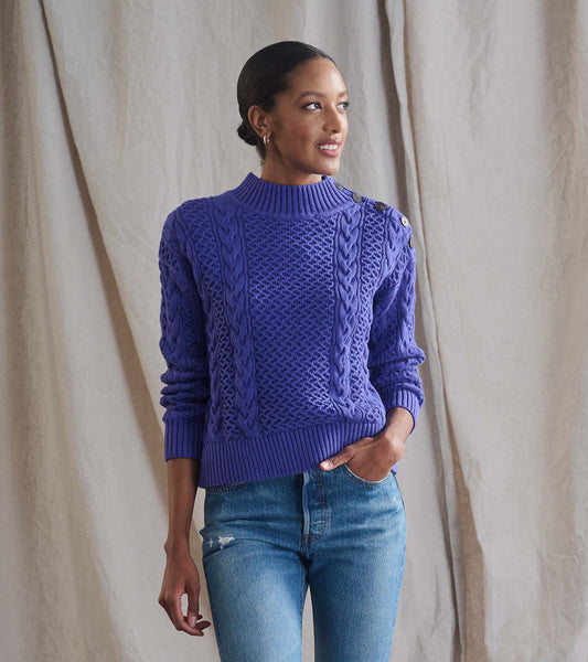 Pull à col boutonné - Ultra Violet