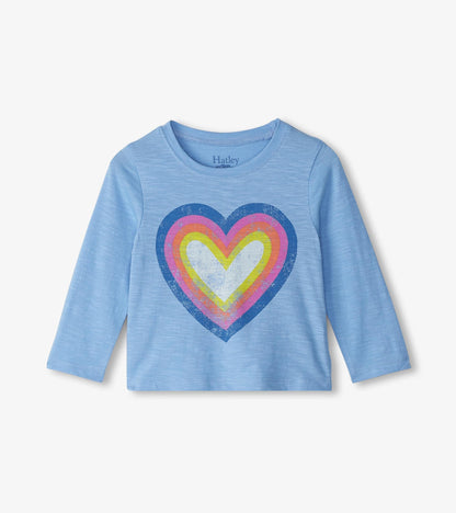 T-shirt froncé au dos – Grand cœur groovy
