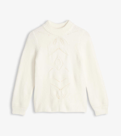 Pull torsadé pétale - Blanc hiver