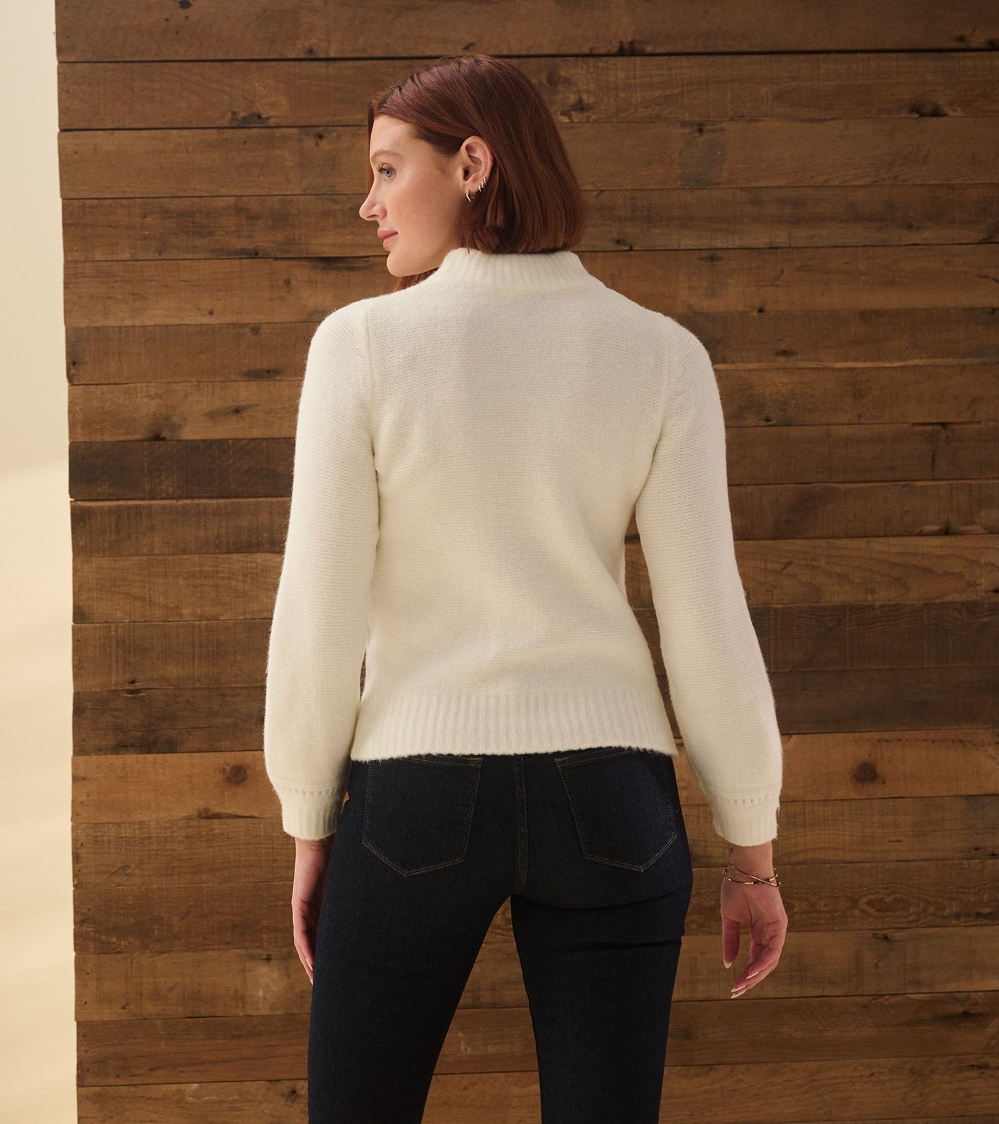 Pull torsadé pétale - Blanc hiver