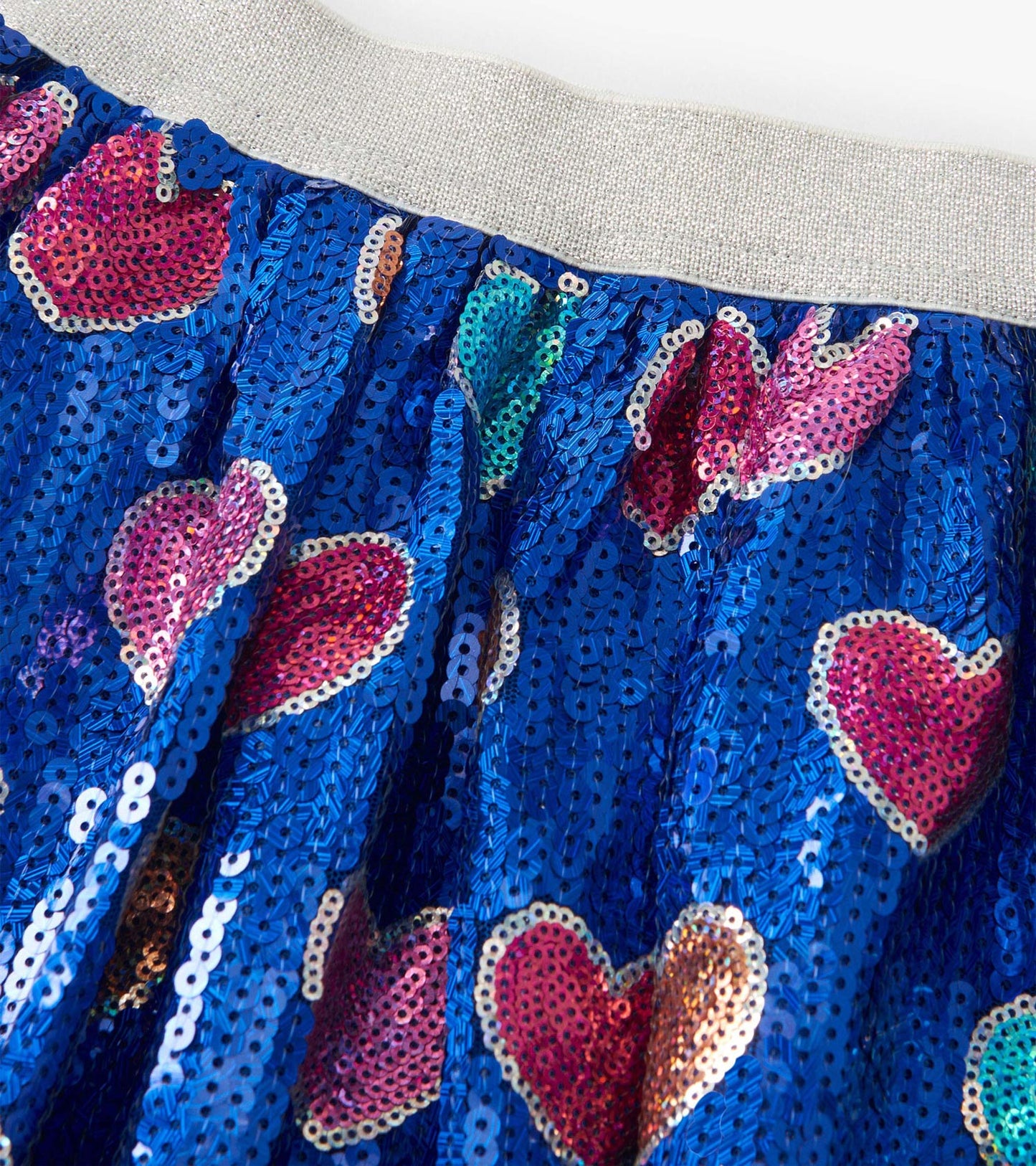 Girls Bursted Hearts Sequin Skirt