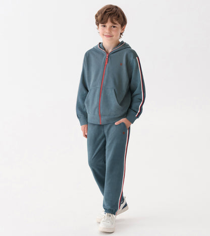 Boys Blue Stone Zip-Up Hoodie