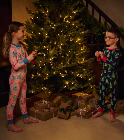 Boys Bottle Brush Trees Cotton Pajama Set