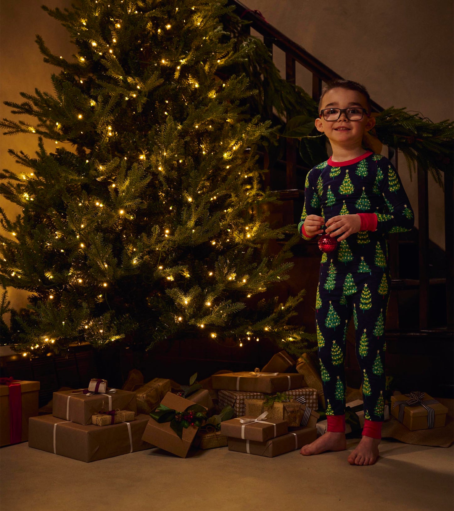 Pyjama en coton extensible – Sapins de Noël