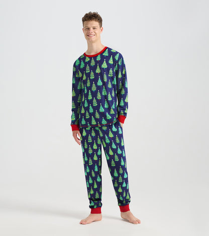 Men's Bottle Brush Trees Cotton Pajama Set