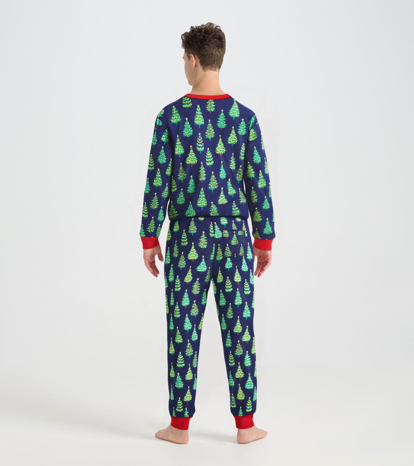 Men's Bottle Brush Trees Cotton Pajama Set