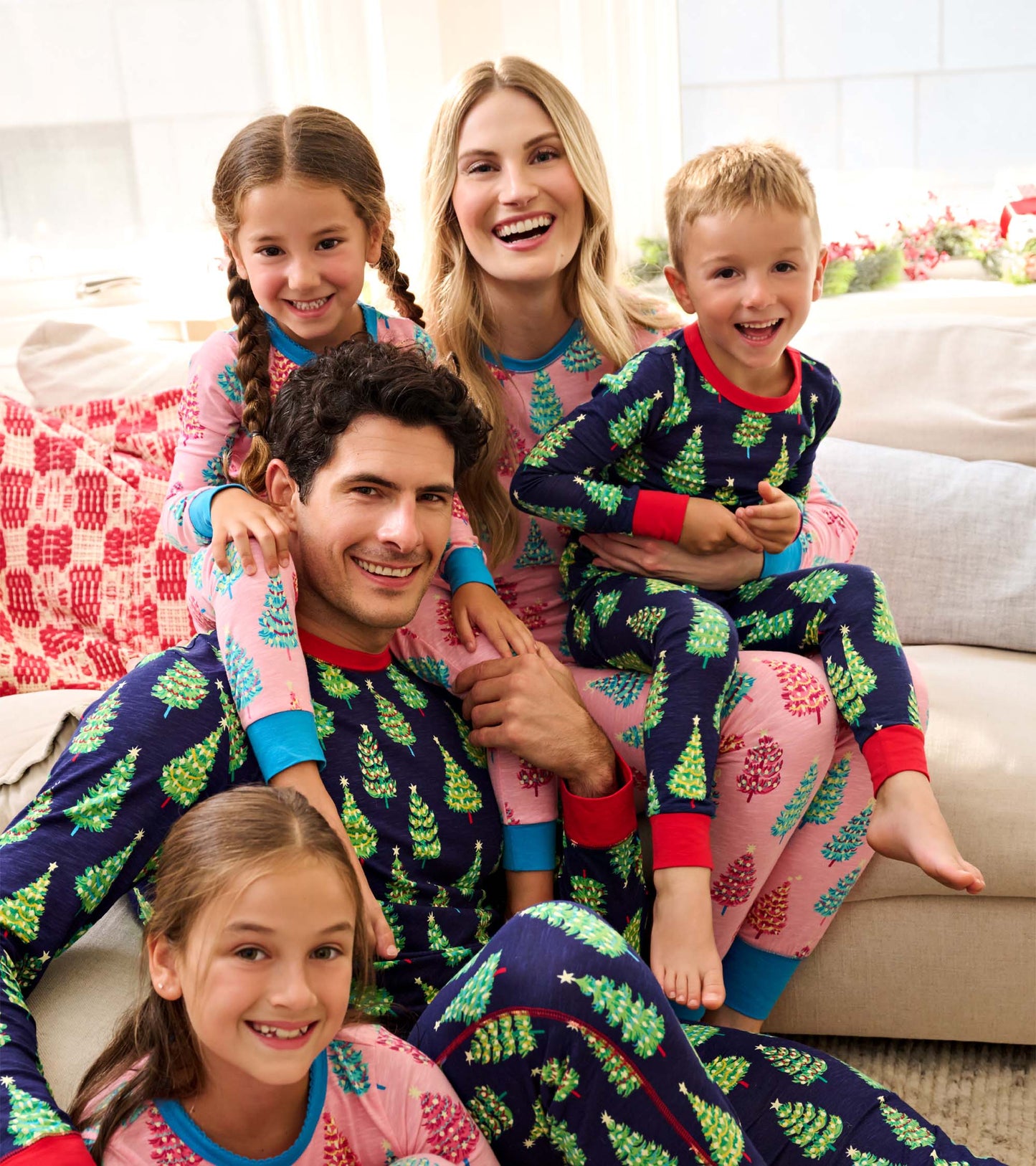 Men's Bottle Brush Trees Cotton Pajama Set