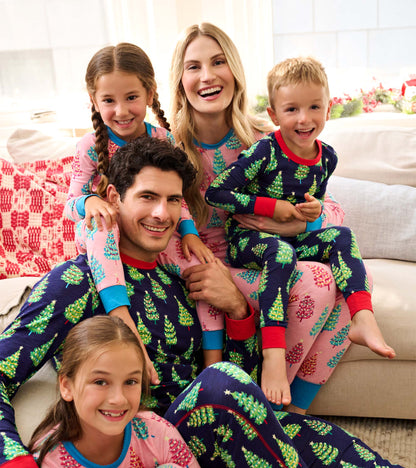 Men's Bottle Brush Trees Cotton Pajama Set