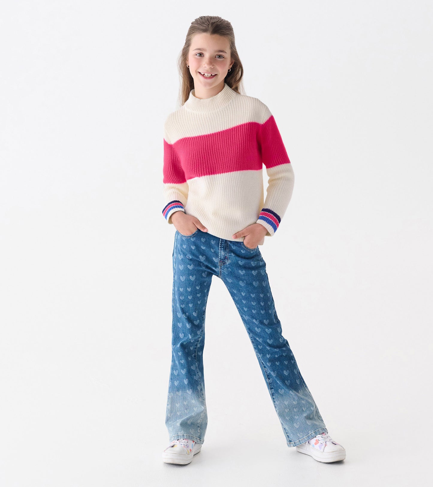 Pull à col montant – Blocs de couleur