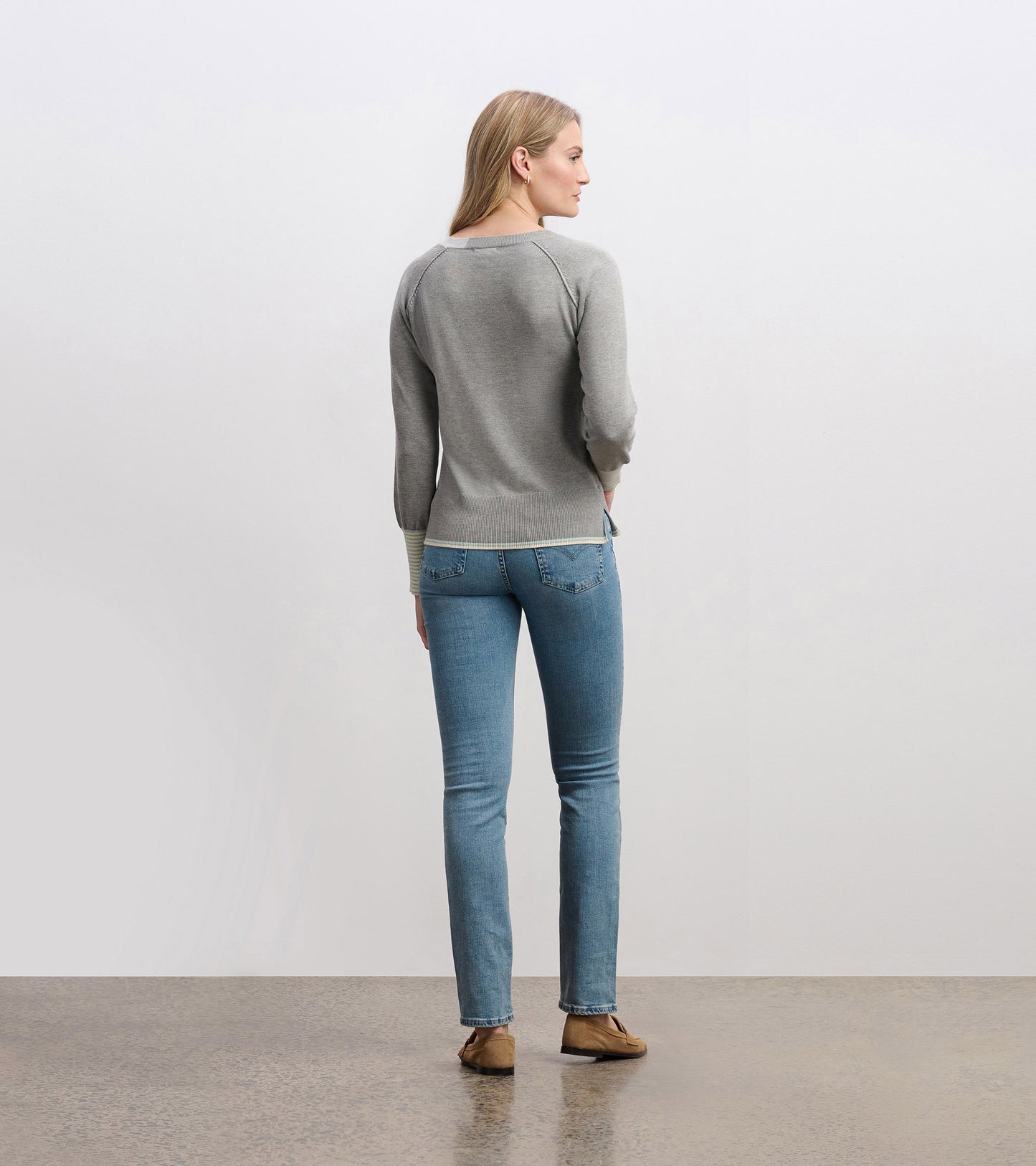 Cary V-Neck Sweater - Charcoal Melange