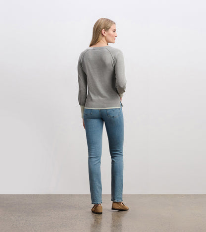 Cary V-Neck Sweater - Charcoal Melange