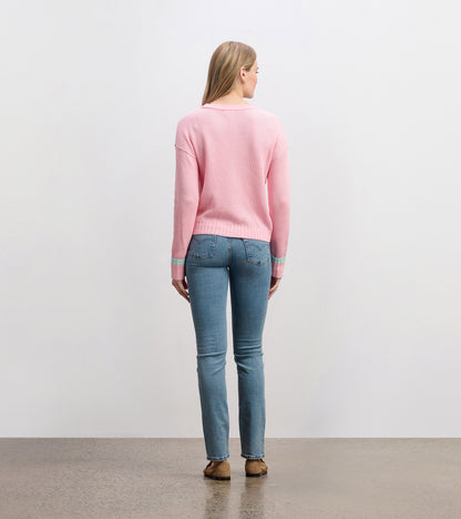 Waffle Knit Sweater - Fuchsia Pink