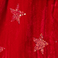 View Star Sequins Velvet Dress - Red textured fabric with glittery star shapes