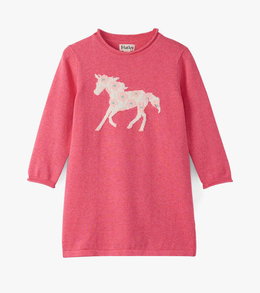 Robe-pull classique – Cheval fleuri